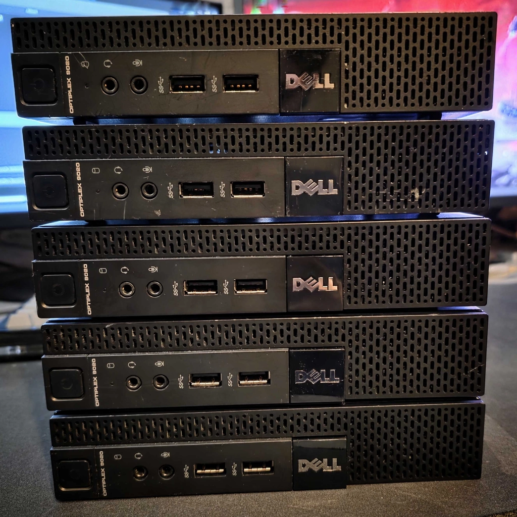 5 dell optiplex micro pc’s
